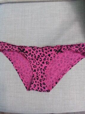 Vintagr Pink Victorias Hot Pink Leopard Cheekster Panties-NWOT